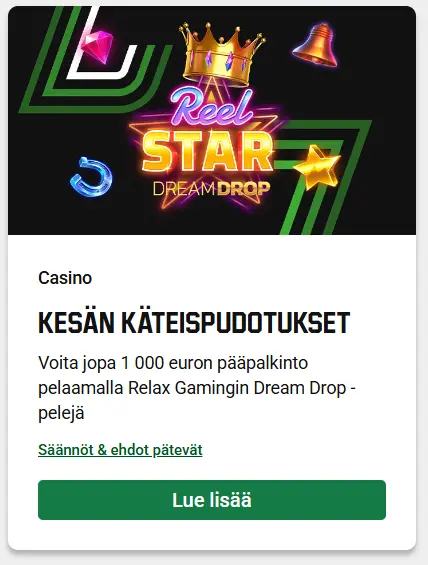 Kesän käteispudotukset