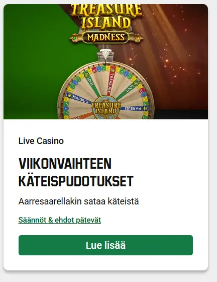 Unibet tervetuliaisbonus live casino