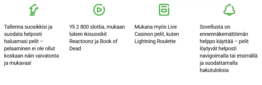 Unibet app ominaisuudet